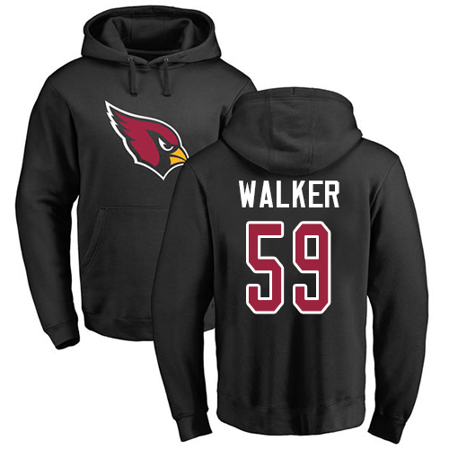 Arizona Cardinals Men Black Joe Walker Name And Number Logo NFL Football #59 Pullover Hoodie Sweatshirts